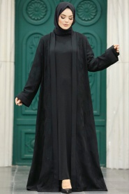 Neva Style - Black Women Abaya 32171S - Thumbnail