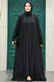 Neva Style - Black Women Abaya 32171S - Thumbnail