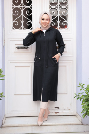 Neva Style - Black Women Coat 511S - 2