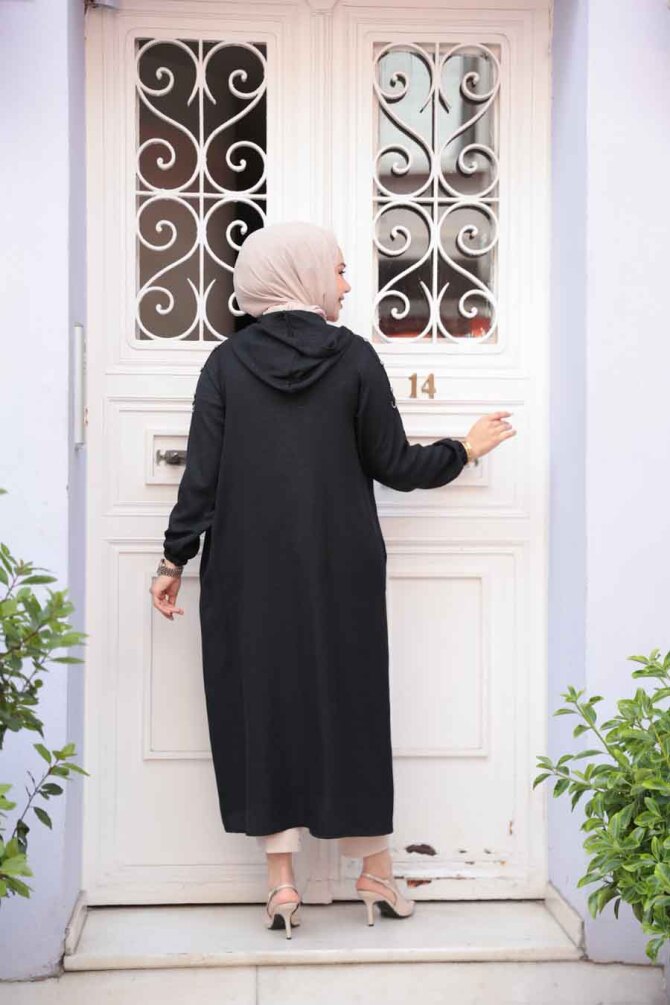 Neva Style - Black Women Coat 511S - 4
