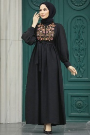 Neva Style - Black Women Dress 5914S - Thumbnail