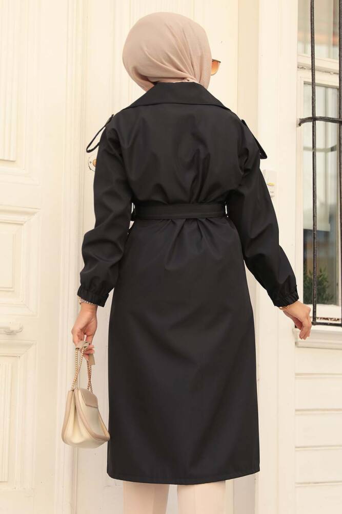 Black Women Trench Coat 647S - 3