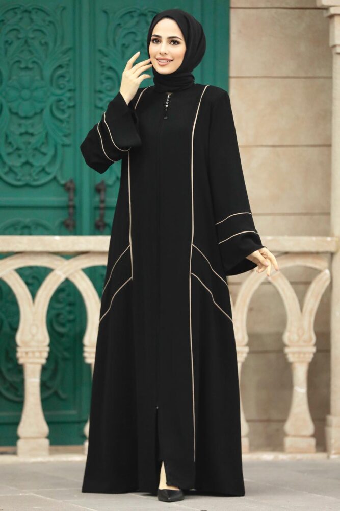 Neva Style - Black Women Turkish Abaya 35162S - 3