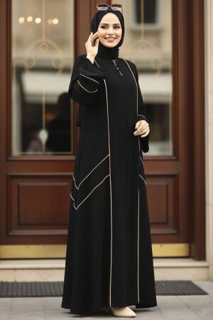 Black Women Turkish Abaya 35162S - 1