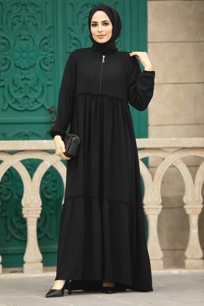 Black Women Turkish Abaya 615S - 7