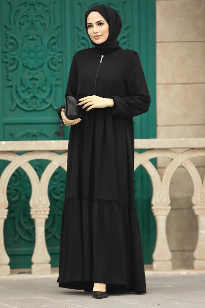 Black Women Turkish Abaya 615S - 3