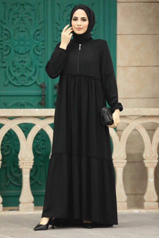 Black Women Turkish Abaya 615S - 4