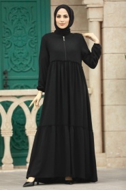 Neva Style - Black Women Turkish Abaya 615S - Thumbnail