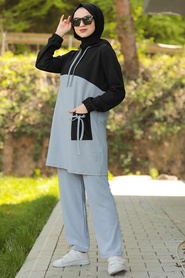 Neva Style - Blue Dual Suit Dress 61110M - Thumbnail