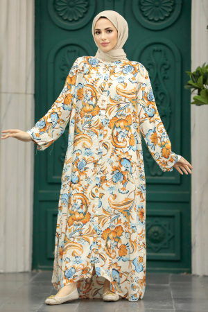 Blue Hijab Dress 50103M - 2