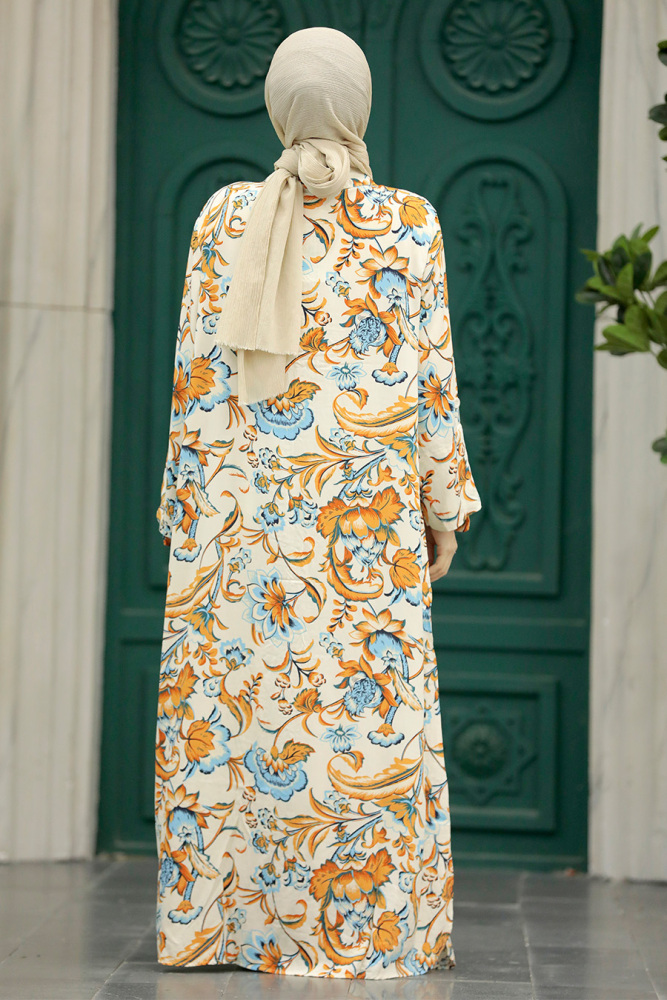 Blue Hijab Dress 50103M - 4