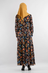 Neva Style - Blue Hijab Dress 7051M - Thumbnail