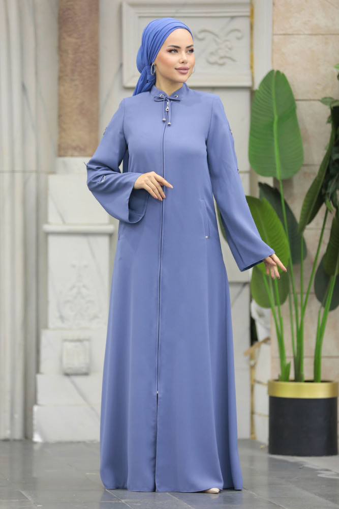 Blue Hijab For Women Turkish Abaya 20030M - 1