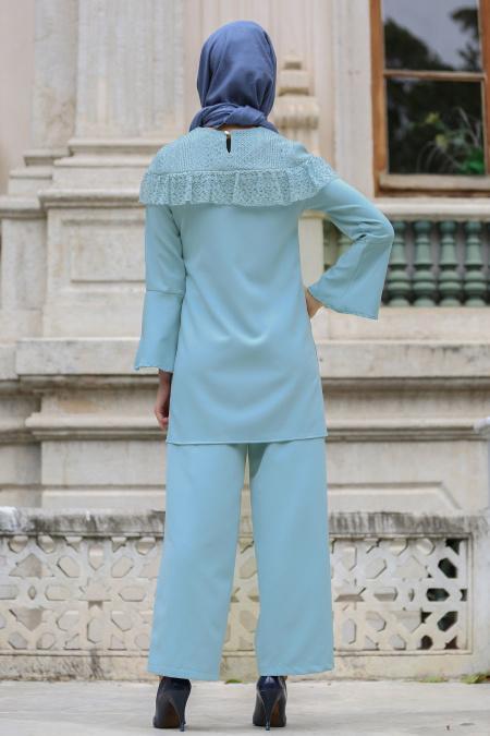 Volan Kol Mavi Tunik / Pantolon Takım 407M - 3