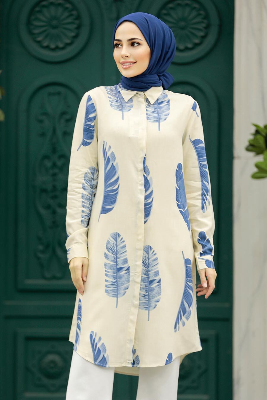 Neva Style - Blue Hijab Tunic 11610M
