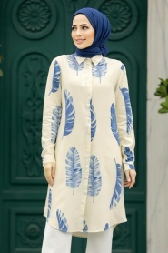 Neva Style - Blue Hijab Tunic 11610M - Thumbnail