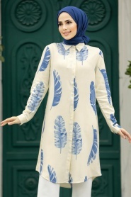 Neva Style - Blue Hijab Tunic 11610M - Thumbnail