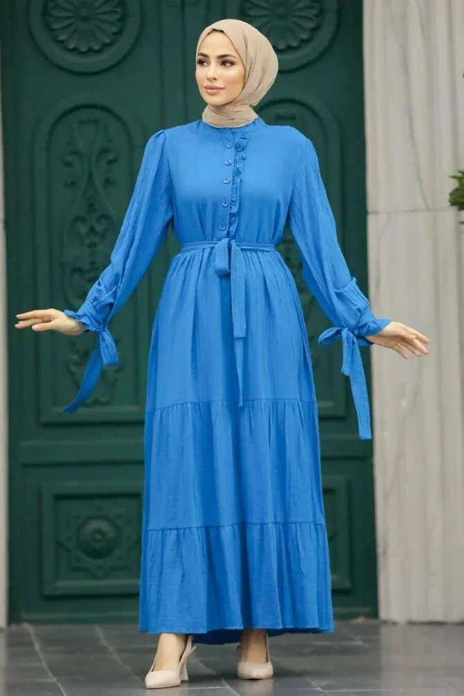 Blue Long Sleeve Dress 617M - 1