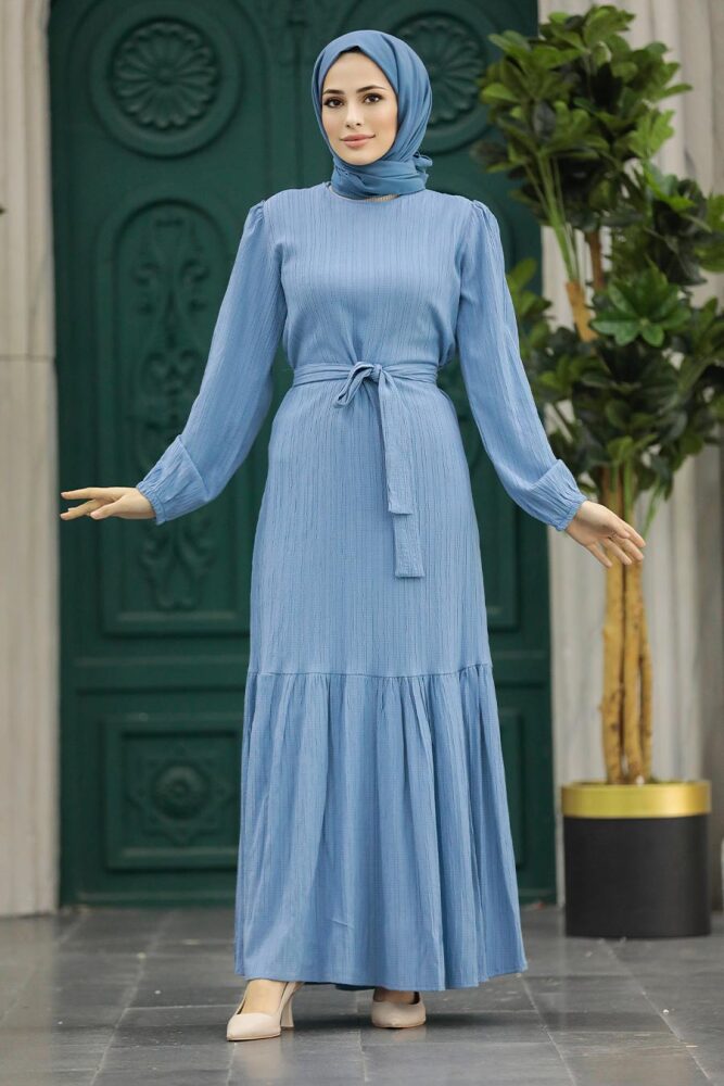 Blue Muslim Prom Dress 5193M - 3