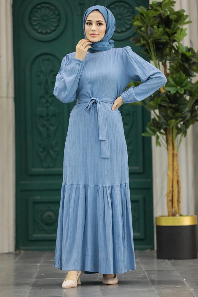 Blue Muslim Prom Dress 5193M - 1