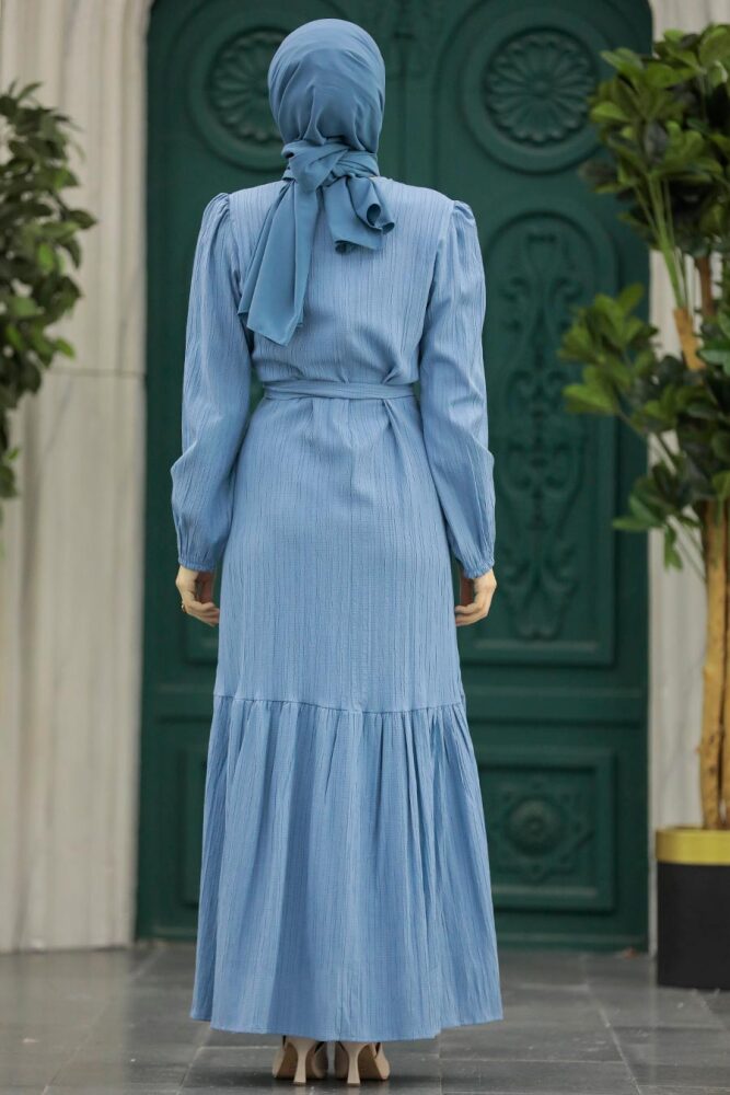Blue Muslim Prom Dress 5193M - 4