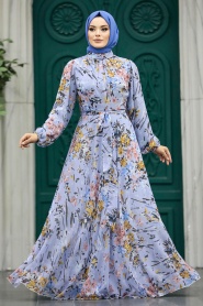 Neva Style - Blue Women Dress 30057M - Thumbnail