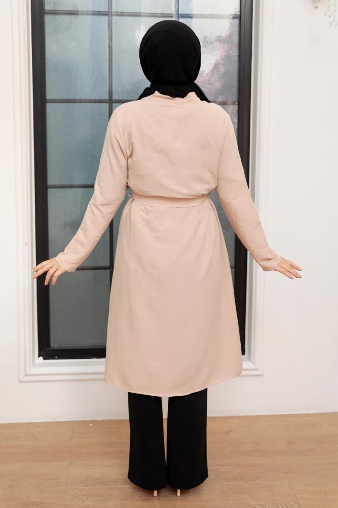 Neva Style - Boncuk Detaylı Bej Tesettür Kap 10860BEJ - 3