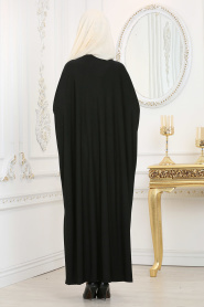 Neva Style - Boncuk Detaylı Siyah Tesettür Elbise 5327S - Thumbnail