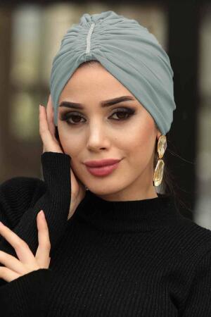 Neva Style - Bonnet Hijab Gris Châle 7526GR - 1