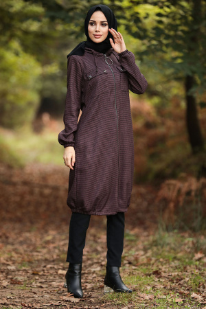Neva Style - Bonnet Hijab Rose Foncé 503KGK - 1