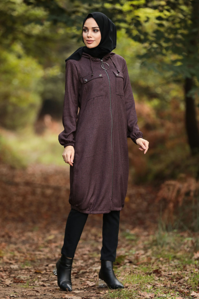 Neva Style - Bonnet Hijab Rose Foncé 503KGK - 3