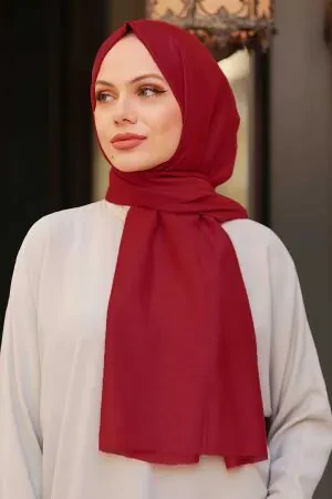  Bordo Tesettür Şal 48410BR 