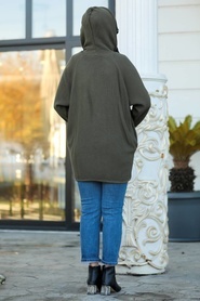 Neva Style - Haki Tesettür Sweatshirt 3256HK - Thumbnail