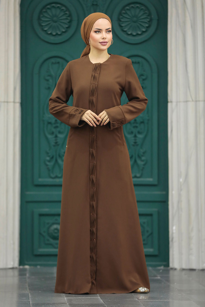 Brown Dubai Abaya 20050KH - 2