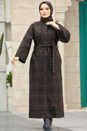 Neva Style - Brown High Quality Coat 5945KH - Thumbnail