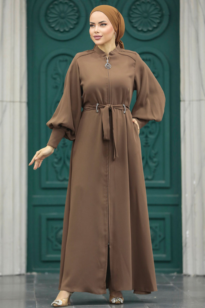 Brown High Quality Turkish Abaya 20005KH - 2