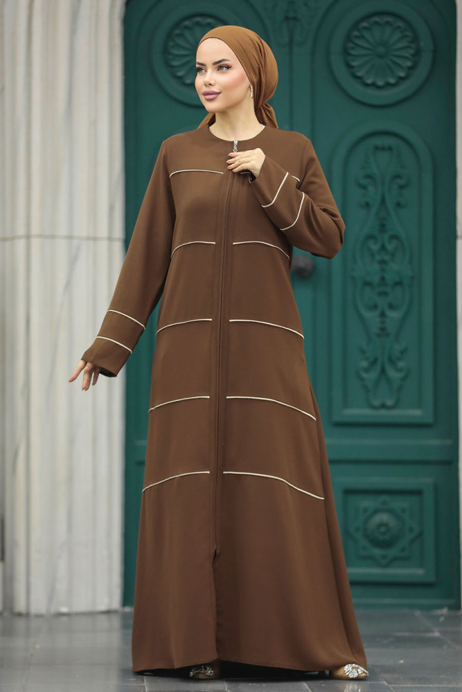 Brown High Quality Turkish Abaya 20044KH - 3