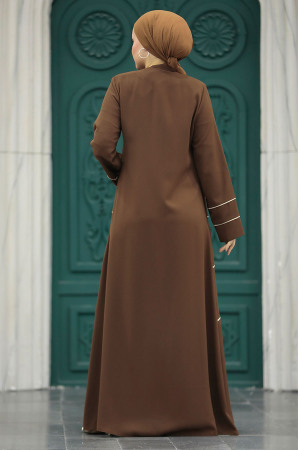 Brown High Quality Turkish Abaya 20044KH - 4