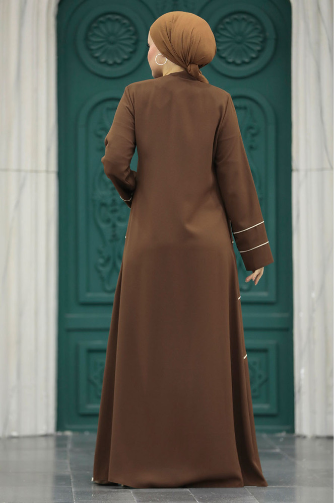 Brown High Quality Turkish Abaya 20044KH - 4