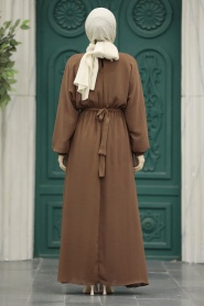 Neva Style - Brown Hijab For Women Dress 89621KH - Thumbnail