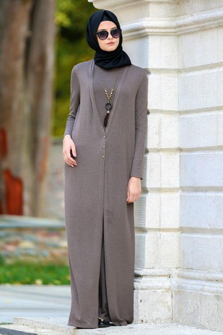 Neva Style - Brown Hijab Jumpsuit 50650KH - 2