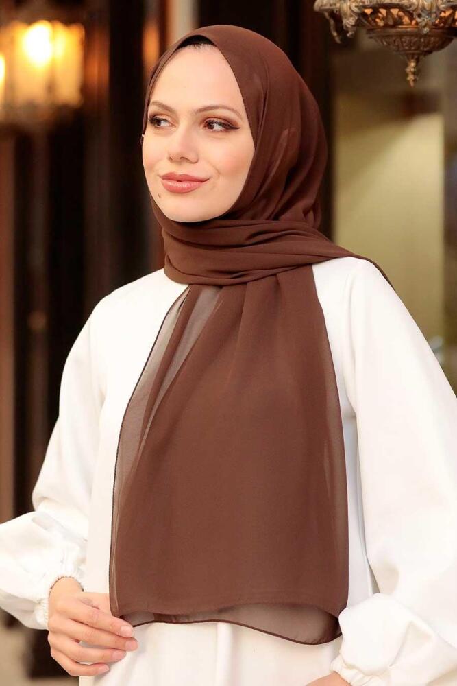 Neva Style - Brown Hijab Shawl 7475KH - 1