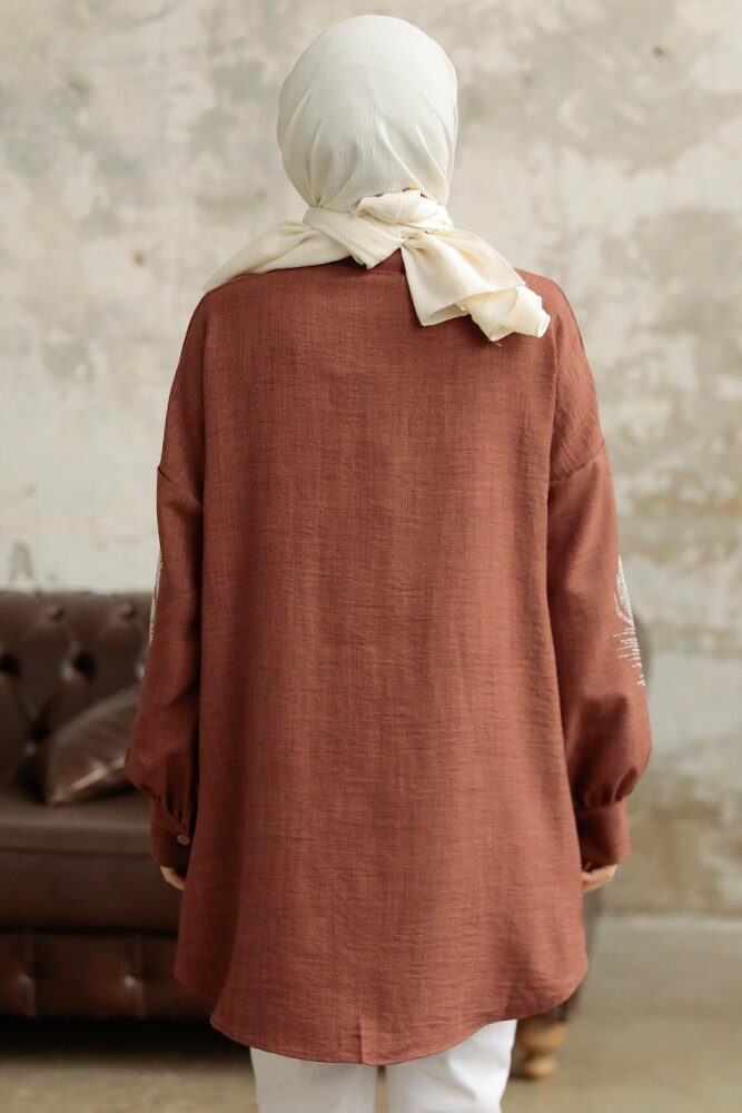 Brown Hijab Tunic 11351KH - 3