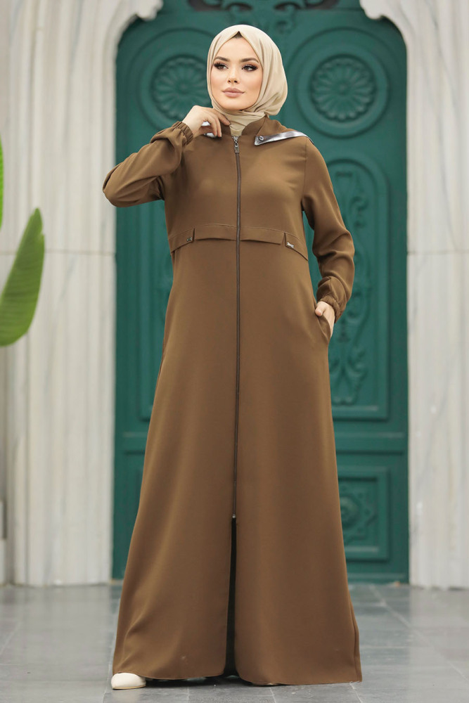 Brown Hijab Turkish Abaya 5311KH - 2