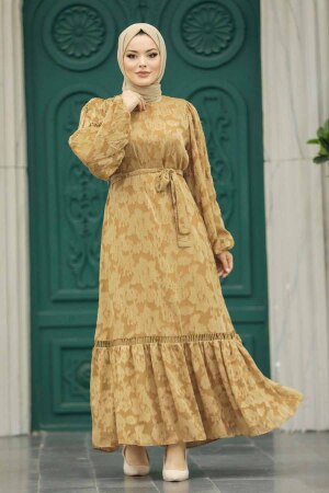 Brown Islamic Clothing Dress 13541KH - 2