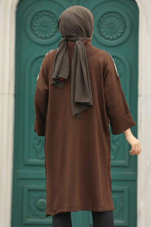 Brown Knitwear Muslim Tunic 20651KH - 4
