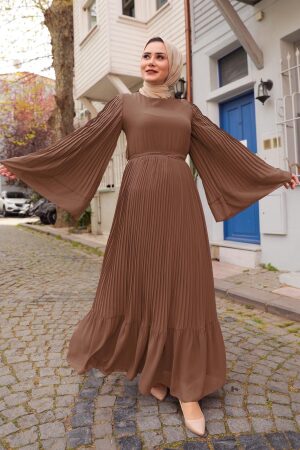  Neva Style - Brown Long Muslim Dress 2884KH - 1