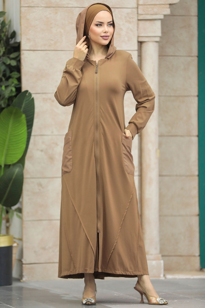 Brown Modest Abaya Dubai 20129KH - 1