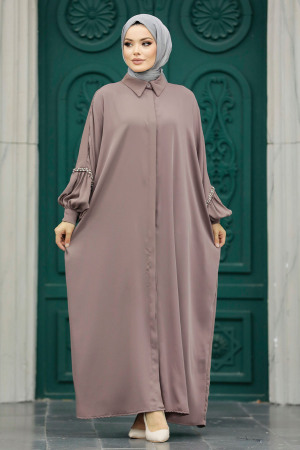 Brown Modest Dress 1905KH - 1