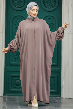 Brown Modest Dress 1905KH - 2